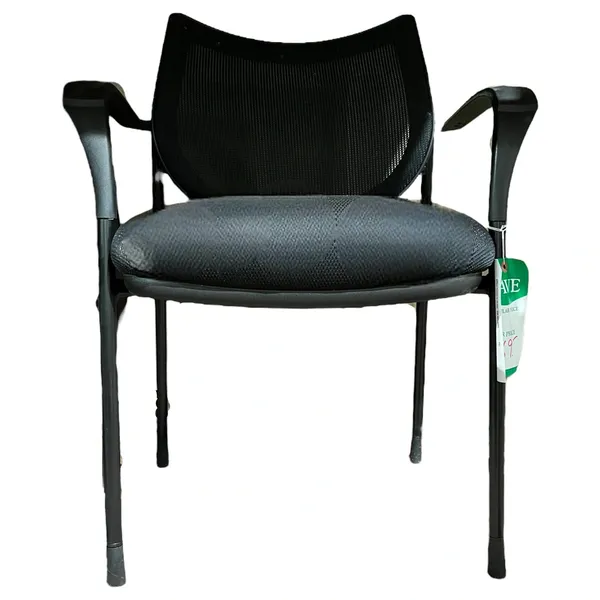 Guest Arm Chair w/ Mesh Back & Black Frame