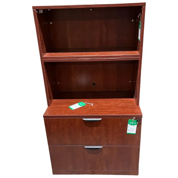 Cherry Lateral File & Shelf
